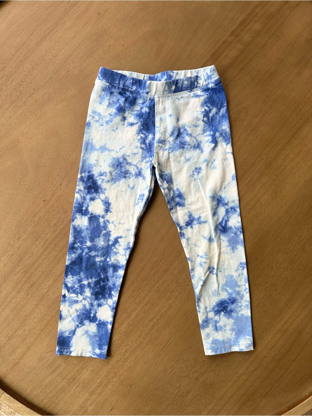 Spotted Zebra Girls Blue Tie-Dye Cotton Stretch Leggings, Size 4T / 100 cm